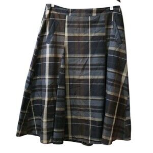 NY Collection Green Classic Plaid Maxi Skirt 12 Elegant Timeless Style